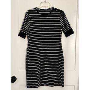 Lauren Ralph Lauren Women’s Stripe Dress Size PL 100% Cotton Preppy Academia